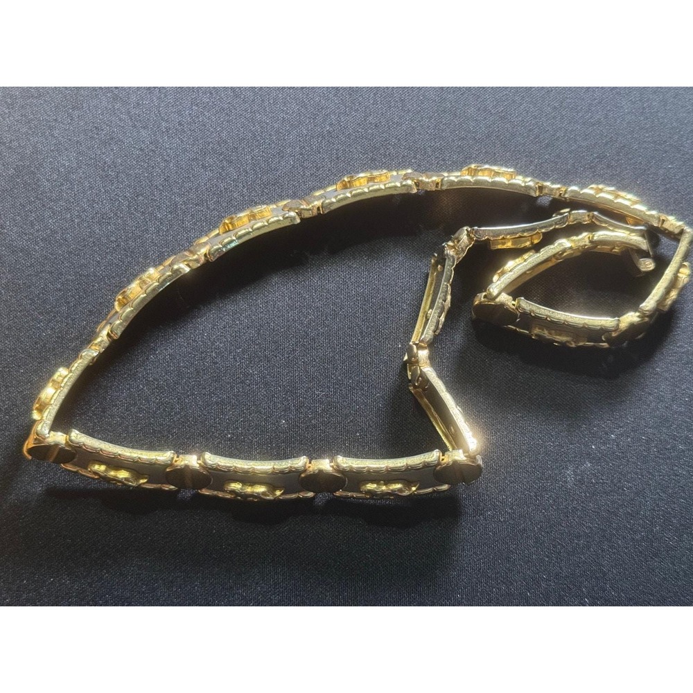 Vintage 2 Tone Jaguar Choker Necklace 14in Penel Linked